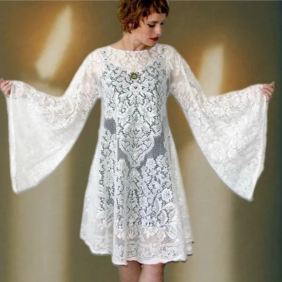 ๐ฎ White witchy lace dress by Rusty Cuts (now Rose Cut Clothing ) ๐ฎ - Picture 1 of 9